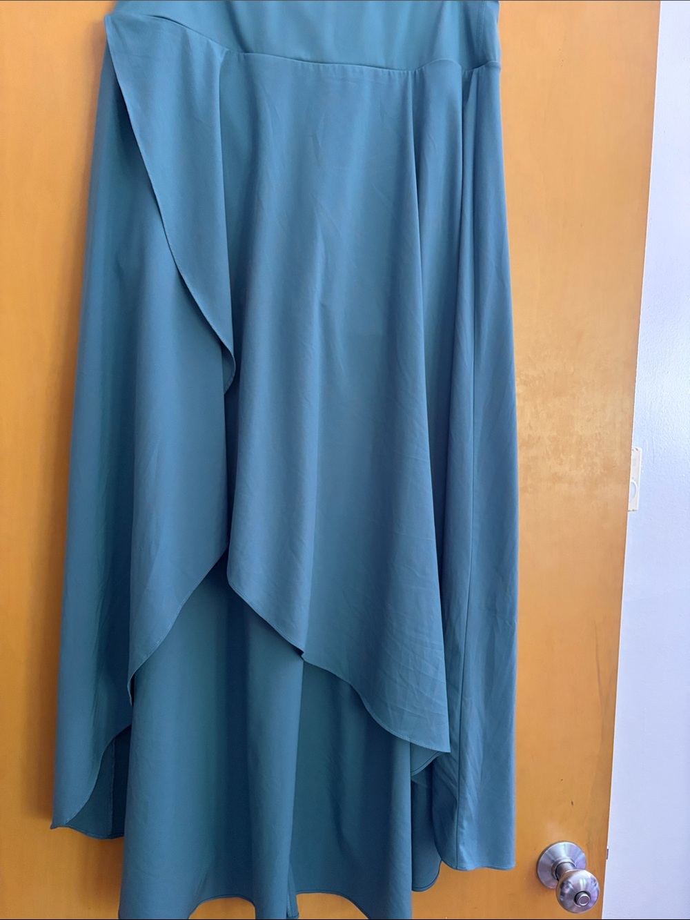 HALARA Teal Asymmetrical Layered Skirt